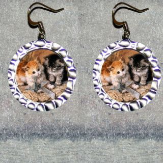 Ginger & Black Silver Tabby KITTEN Play cat kitty Altered Art Frame 