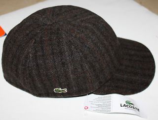 auth lacoste men s wool plaid france made brown cap