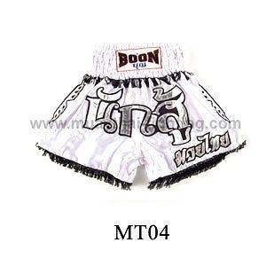 New Boon Muay Thai Boxing White Warrior Shorts MT04
