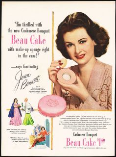   ad CASHMERE BOUQUET picturing Joan Bennett The Macomber Affair