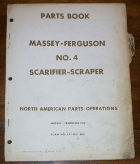 Massey Ferguson No. 4 Scarifier Scraper Parts Manual