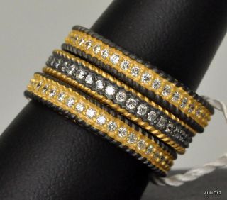 Belargo Size 9 Two Tone 925 SS Sparkling CZ Stacking Rings by Freida 