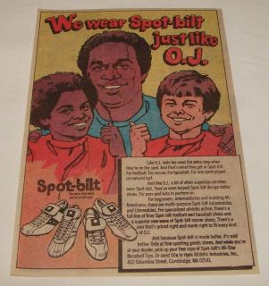 1979 O.J. SIMPSON Spot Bilt shoes cartoon ad