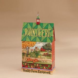 Jim Shore & John Deere Barn Figurine w/John Deere Farm Tractor 