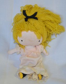 joan walsh anglund pocket doll blonde yarn hair pink dress