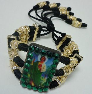 St. Jude bracelet. Sinaloa style. handmade. knotted thread and gold 
