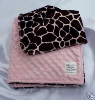 adorable handmade giraffe minky dot pink crib blanket time left