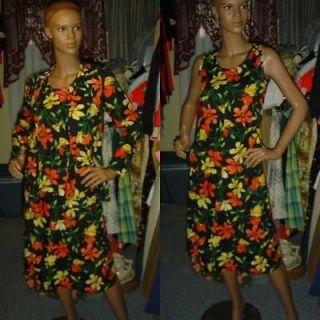 70s vintage clothes 3 pc dress skirt set tank top jacket floral S M UK 