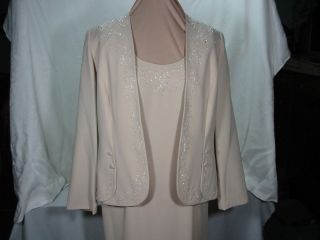 Karen Miller NY Dress with jacket Size 10 Tube bead embellishments off 