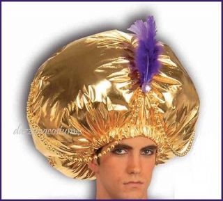   hat gold sheik genie turban karnak sultan jumbo costume accessory new