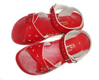 new sun san saltwater sweetheart red sandals sz 5t 3y