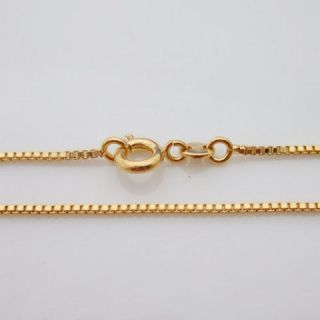 24K Gold Plated Child Necklace Box Chain Jewellry 35cm