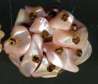 vintage pink natural coral earrings clip ons 