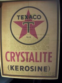 Vintage Original  NOS Texaco Crystalite Kerosine Gas Station Pump 