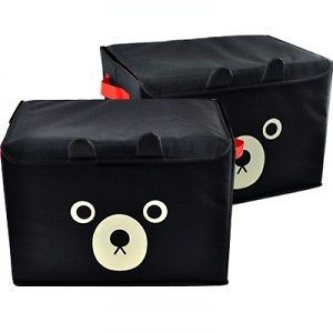   Household Foldable Closet Clothing Organizer Storage Box Black Bear