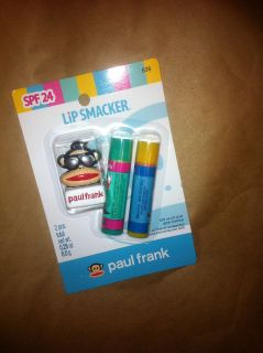 Paul Frank Lip Smacker Lip Balm+Topper Keychain Julius Rainbow 