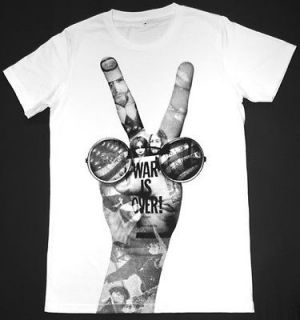   John Lennon Beatles T Shirt 42 L War is Over PEACE Rock Retro White