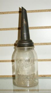 the master litchfield oil spout on ball jar dated 1926
