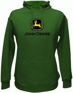 John Deere Ladies Pull Over Hooded Sweatshirt Glitter Logo New