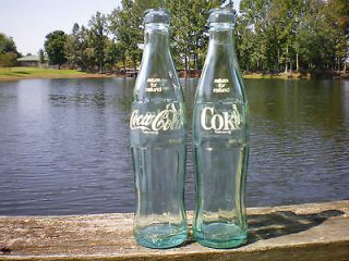 Lot of 2  10 Oz Embossed Coca Cola Little Rock,Ark & ,Washington,Pa 