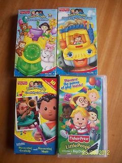 LOT 4 FISHER PRICE LITTLE PEOPLE VHS MOVIE TAPES DISCOVERING THINGS 