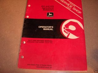 John Deere 855 856 front dozer blade owners manual 4650