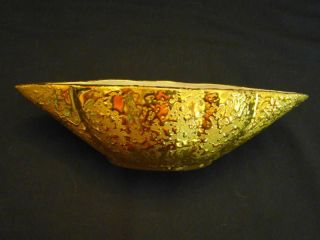kingwood ceramics art pottery weeping bright gold bowl time left