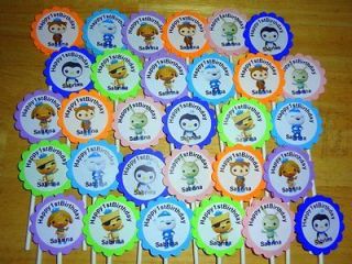30 OCTONAUTS personalized cupcake toppers birthday party favors supply