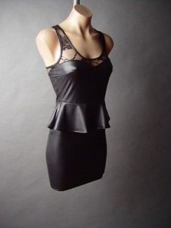 Newly listed Black Faux Leather Peplum Sweetheart Lace 40s Noir Vamp 