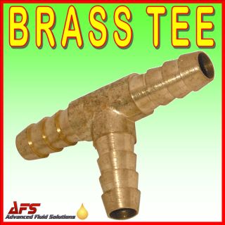 BRASS BARBED T Piece Fuel Hose Joiner for Compressed Air Gas Oil LPG 