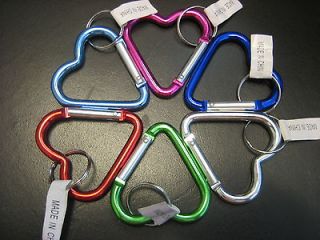 Lot of 12 pc Heart Carabiner Key Chain / Size 2 1/8  2 1/4