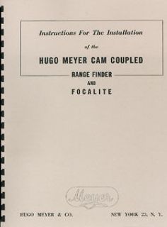 Hugo Meyer Range Finder Installation Instructions 1947 1950