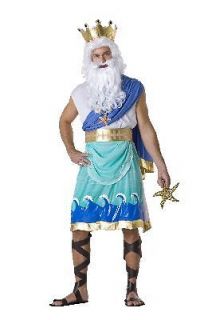 Adult Poseidon Greek God Halloween Holiday Costume Party (Size 
