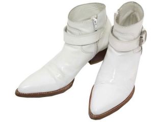 junya watanabe comme des garcons white leather boots