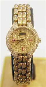 new 18k gold juvenia ladies watch with diamonds $ 15300