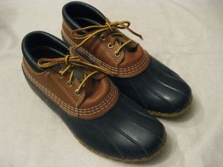 Womens L.L. Bean Main Hunting Boots Shoes Duck 7 navy and brown