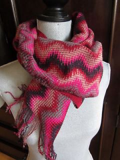 MISSONI sparkly scarf ZIG ZAG wrap MADE IN ITALY poncho AUTHENTIC
