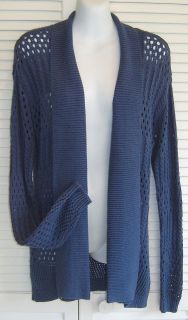 89TH & MADISON SHAWL FRONT OPEN WEAVE LONG SLEEVE SWEATER RT $58