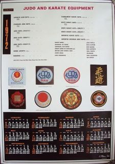 vintage 70s judo poster calendar 1972 judo unions from united