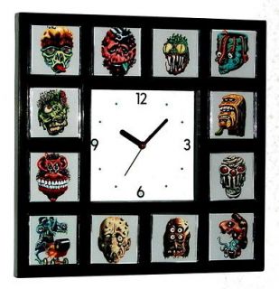 ugly stickers clock with 12 pictures topps in weird time