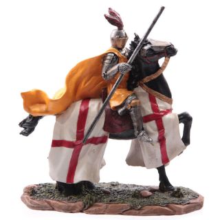 MAGNIFICENT FIGHTING KNIGHT on HORSE with STAFF / Medieval Templar 
