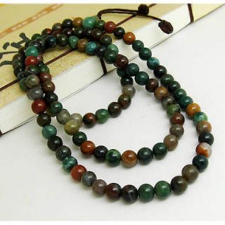   108 6mm Indian Jade Gemstone Buddhist Prayer Beads Mala Necklace  26
