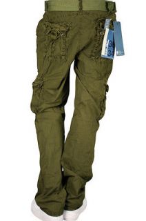 Jordan Craig Cotton Poplin Cargo Pants Straight Fit Army Green.Size36 