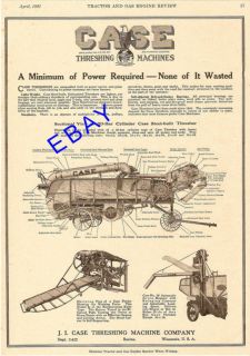 1921 j i case 20 bar cylinder threshing machine ad