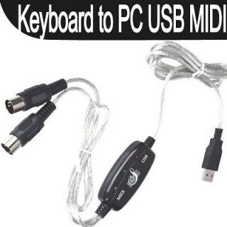    OUT Interface Cable Cord Line Converter PC to Music Keyboard Adapter