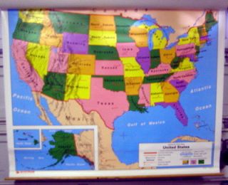 vintage nystrom school wall map united states 5 time left