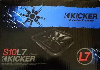 NEW Kicker 08S10L74 10 Dual 4 ohm Solo Baric L7 Series Car Audio 