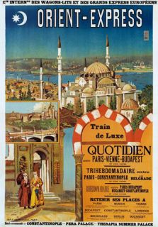 TX96 Vintage Orient Express French Railway Train Travel Poster Re 