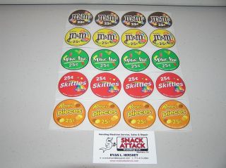   3000 BULK CANDY VENDING MACHINE / (20) CANDY LABEL STICKERS   NEW OEM