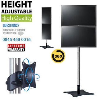   1829mm) Tall Low Profile One TV Above Another LED LCD TV Floor Stand